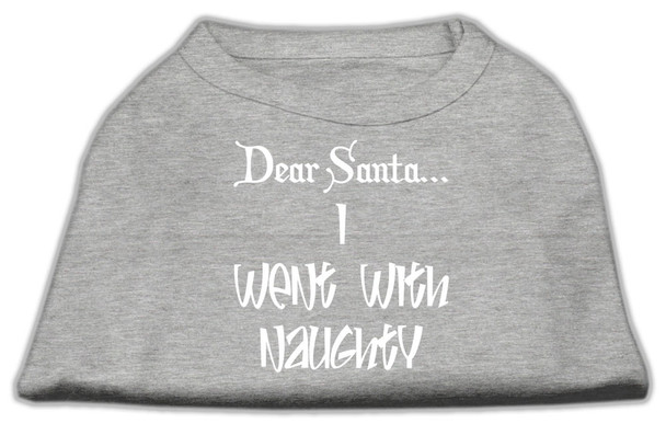 Dear Santa I Went With Naughty Screen Print Shirts - Grey