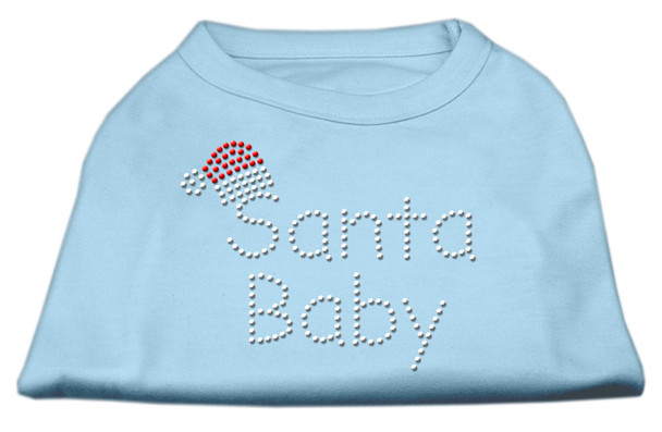 Santa Baby Rhinestone Shirts - Baby Blue