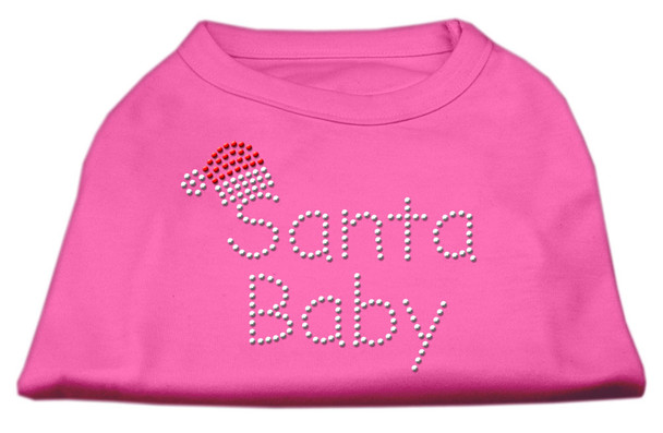 Santa Baby Rhinestone Shirts - Bright Pink