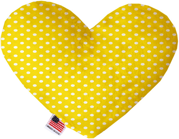 Yellow Polka Dots Heart Dog Toy, 2 Sizes