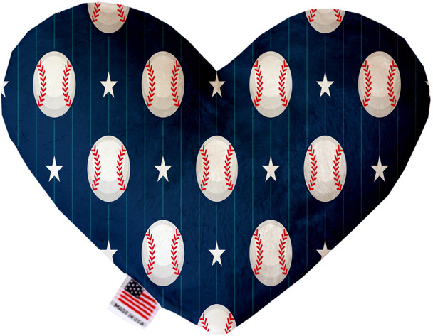 Baseball Pinstripes Heart Dog Toy, 2 Sizes