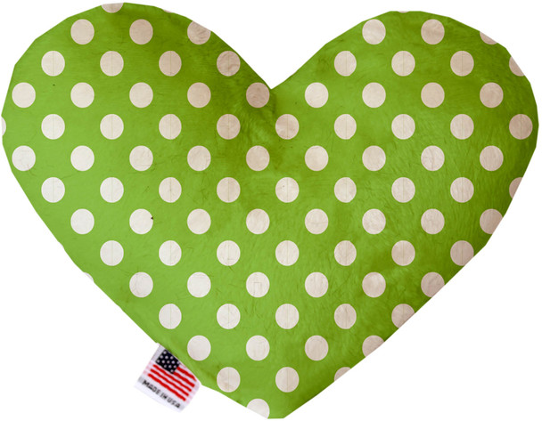 Lime Green Swiss Dots Heart Dog Toy, 2 Sizes