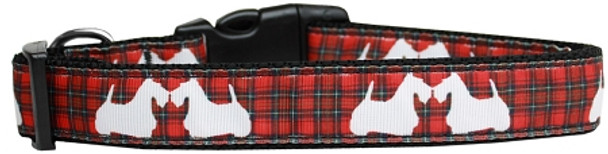 Red Plaid Scottie Pups Nylon Dog & Cat Collar