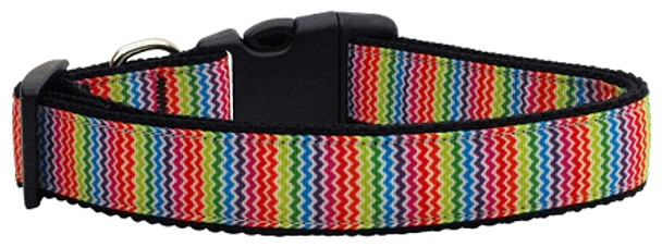 Zigzaggy Rainbow Nylon Dog & Cat Collar