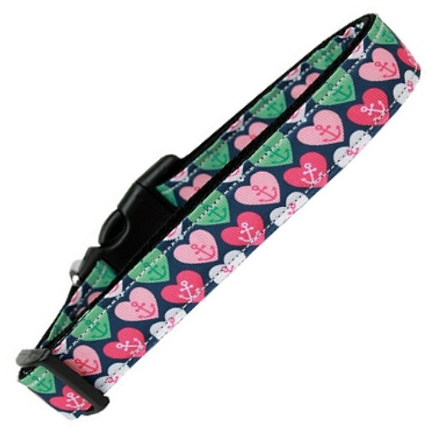 Anchor Candy Hearts Nylon Dog & Cat Collar
