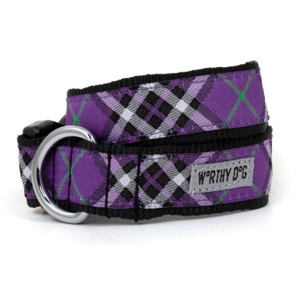 Bias Plaid Purple Pet Dog Collar