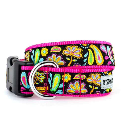 Floral Paisley Pet Dog Collar & Optional Lead