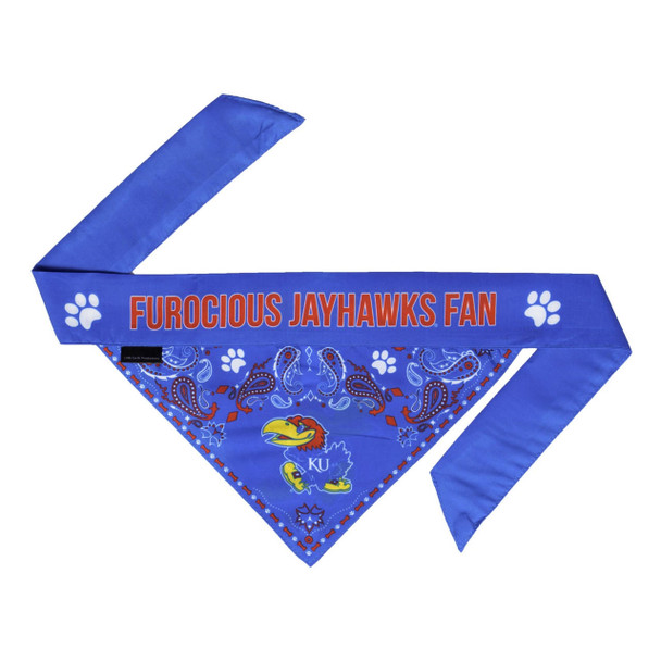 Little Earth Productions Kansas Jayhawks Pet Reversible Paisley Bandana 