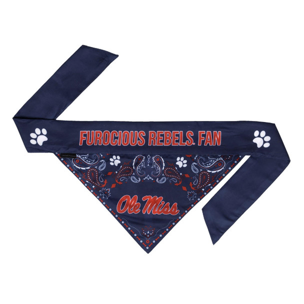 Little Earth Productions Ole Miss Rebels Pet Reversible Paisley Bandana 