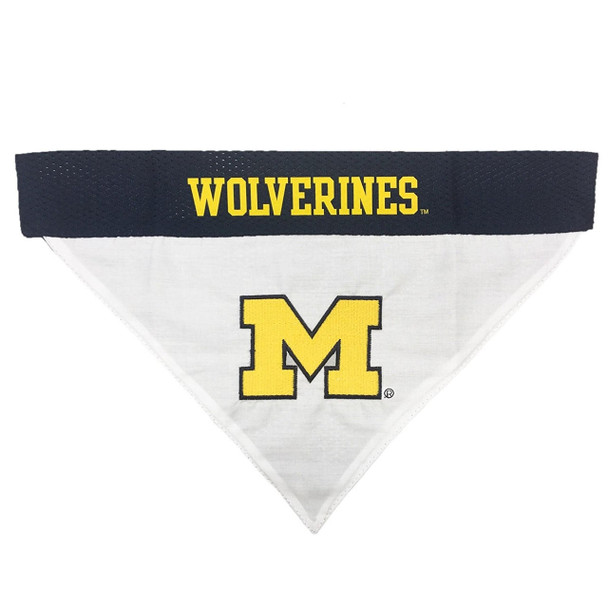 Pets First Michigan Wolverines Pet Reversible Bandana 