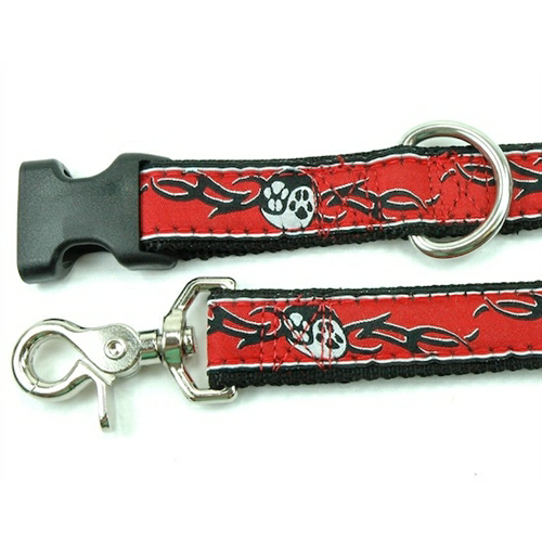 Paw Yang Red Dog Collars and Leash
