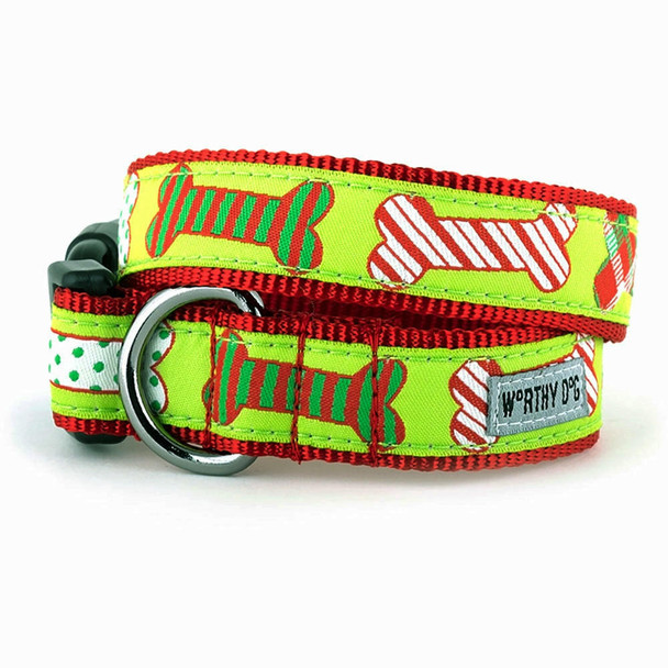 Worthy Dog Holiday Bones Pet Dog Collar 