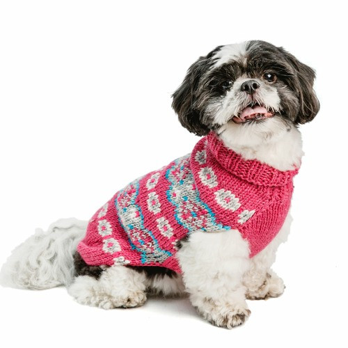 Alpaca Rose Fairisle Hand Knit Dog Sweaters