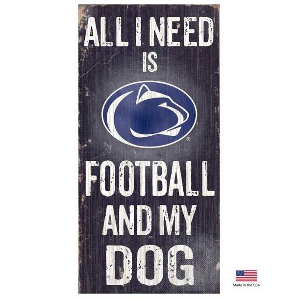 Fan Creations Penn State Distressed Football And My Dog Sign