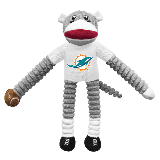 Little Earth Productions Miami Dolphins Sock Monkey Pet Toy