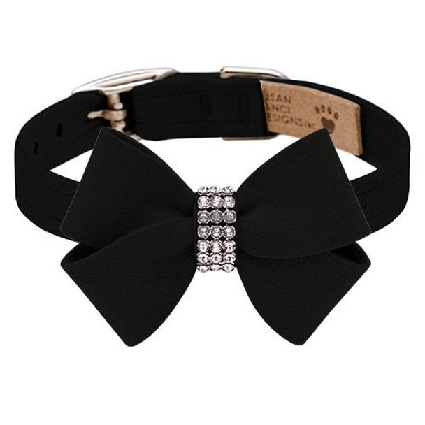 Susan Lanci Designs Custom - Black Nouveau Bow Dog Collar - Add Giltmore or Stardust