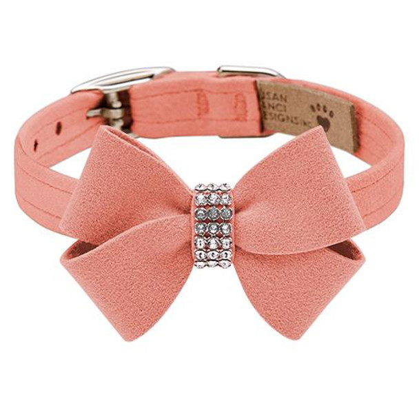 Susan Lanci Designs Custom - Peaches N Cream Nouveau Bow Dog Collar - Add Giltmore or Stardust