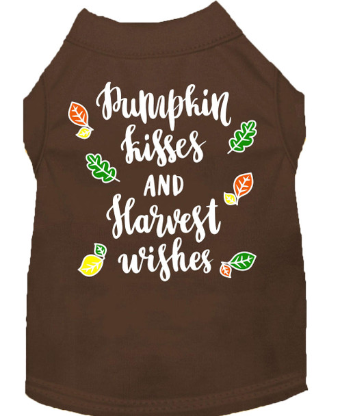 Mirage Pet Pumpkin Kisses Screen Print Dog Shirt - Brown