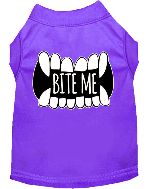Mirage Pet Bite Me Screen Print Dog Shirt - Purple