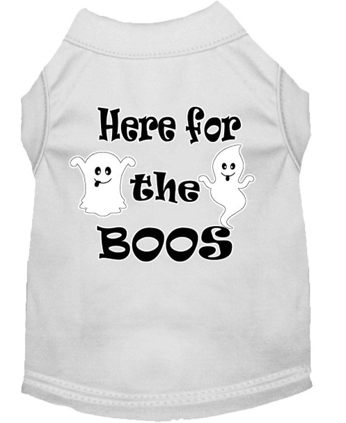 Mirage Pet Here For The Boos Screen Print Dog Shirt - White
