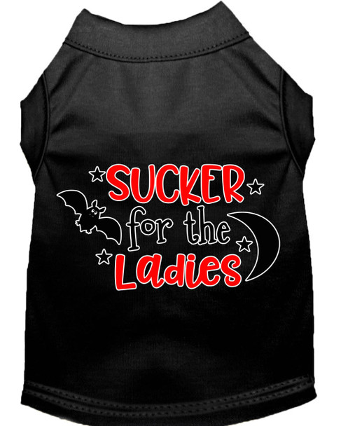 Mirage Pet Sucker For The Ladies Screen Print Dog Shirt - Black