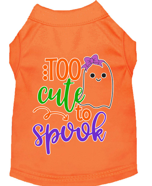 Mirage Pet Too Cute To Spook-girly Ghost Screen Print Dog Shirt - Orange