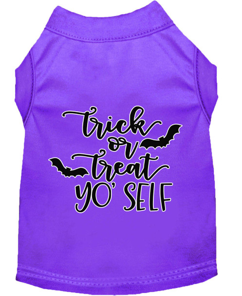 Mirage Pet Trick Or Treat Yo Self Screen Print Dog Shirt - Purple