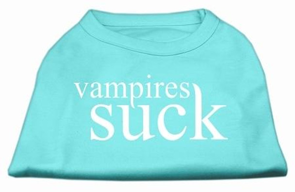 Mirage Pet Vampires Suck Screen Print Shirt - Aqua