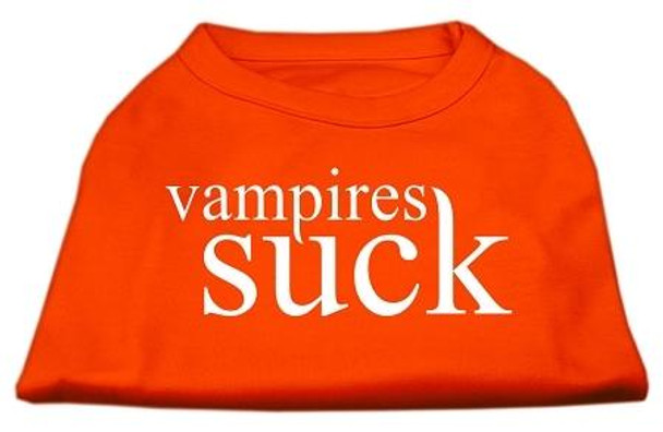 Mirage Pet Vampires Suck Screen Print Shirt - Orange
