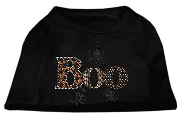 Mirage Pet Boo Rhinestone Dog Shirt - Black