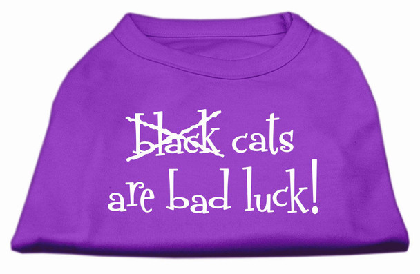 Mirage Pet Black Cats Are Bad Luck Screen Print Shirt - Purple