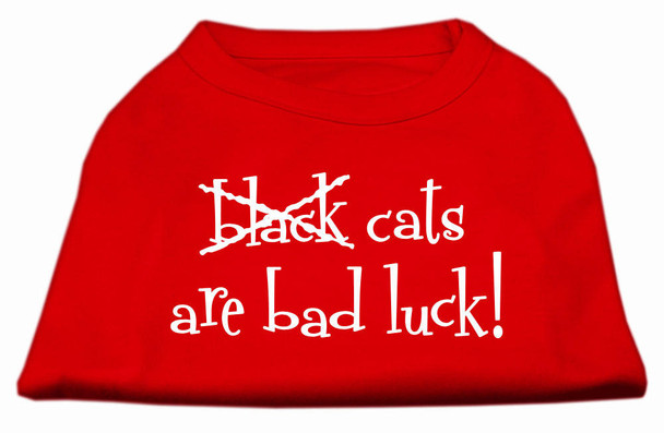 Mirage Pet Black Cats Are Bad Luck Screen Print Shirt - Red