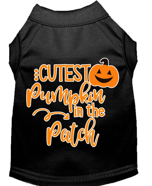 Mirage Pet Cutest Pumpkin In The Patch Screen Print Dog Shirt - Black