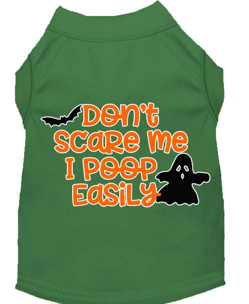 Mirage Pet Dont Scare Me, Poops Easily Screen Print Dog Shirt - Green