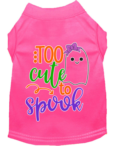 Mirage Pet Too Cute To Spook-girly Ghost Screen Print Dog Shirt - Bright Pink