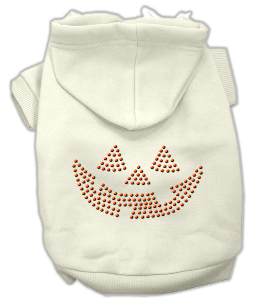 Mirage Pet Jack O Lantern Rhinestone Hoodies - Cream