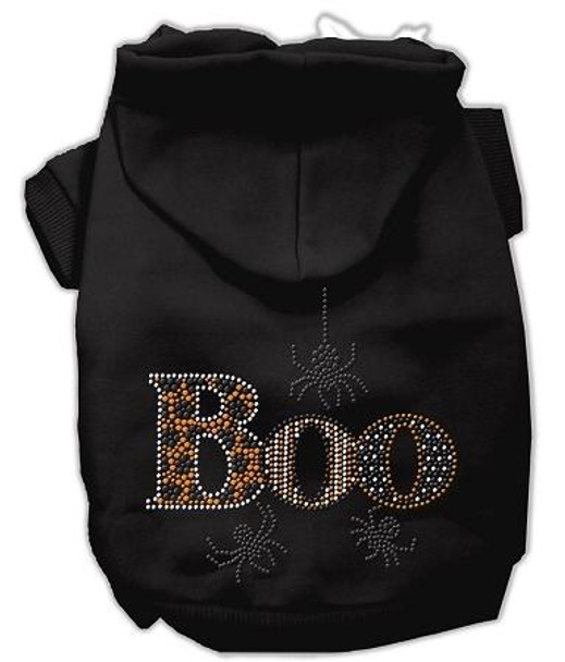 Mirage Pet Boo Rhinestone Hoodies - Black