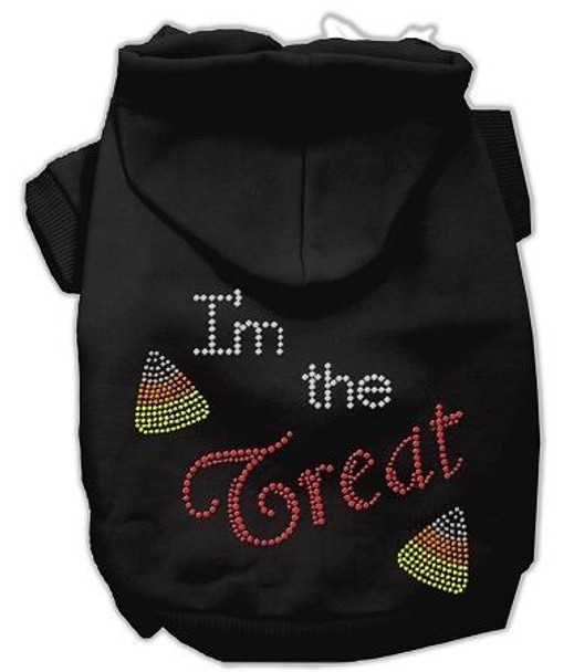 Mirage Pet Im The Treat Rhinestone Hoodies - Black