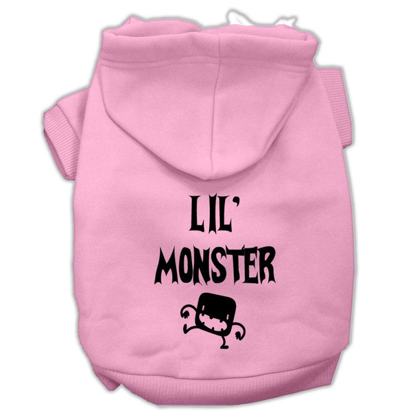 Mirage Pet Lil Monster Screen Print Pet Hoodies - Pink
