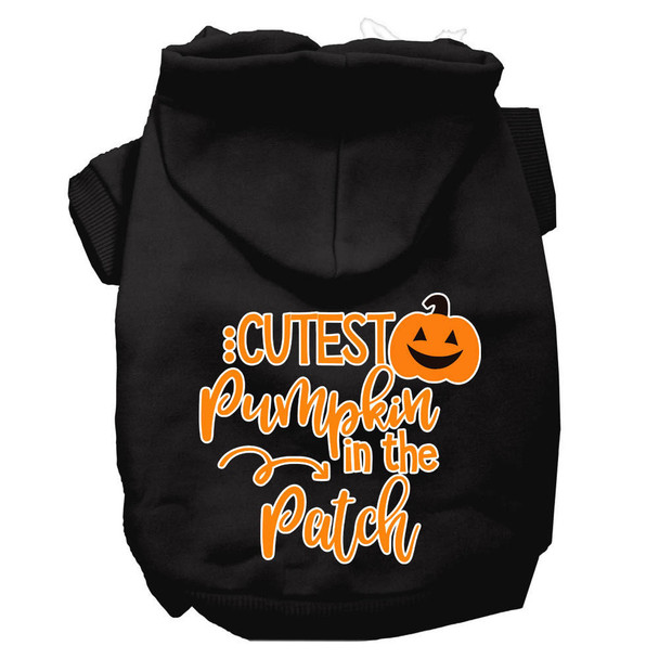 Mirage Pet Cutest Pumpkin In The Patch Screen Print Dog Hoodie - Black