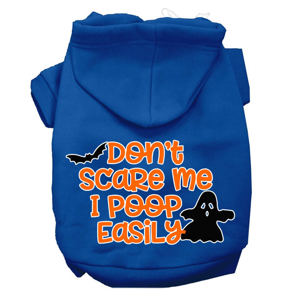 Mirage Pet Dont Scare Me, Poops Easily Screen Print Dog Hoodie - Blue