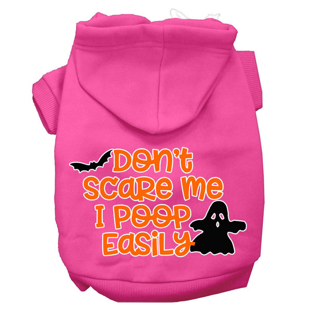 Mirage Pet Dont Scare Me, Poops Easily Screen Print Dog Hoodie - Bright Pink