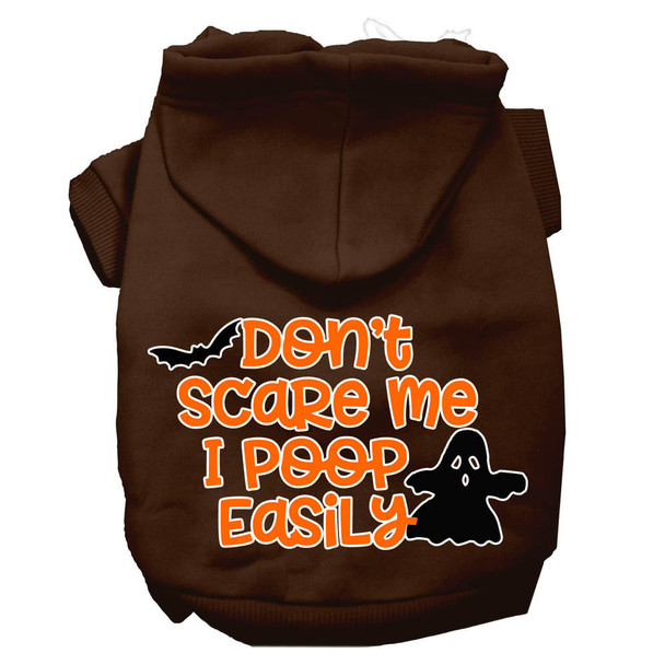 Mirage Pet Dont Scare Me, Poops Easily Screen Print Dog Hoodie - Brown