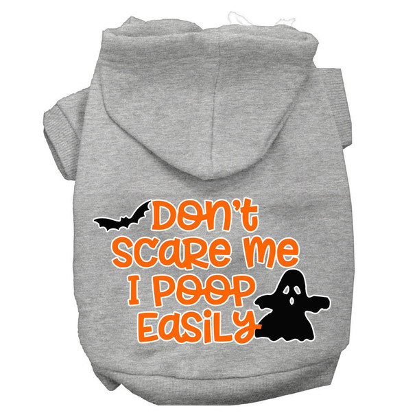 Mirage Pet Dont Scare Me, Poops Easily Screen Print Dog Hoodie - Grey