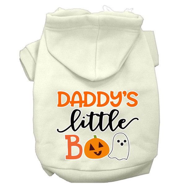Mirage Pet Daddys Little Boo Screen Print Dog Hoodie - Cream