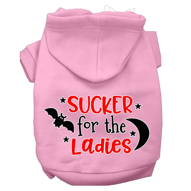 Mirage Pet Sucker For The Ladies Screen Print Dog Hoodie - Light Pink