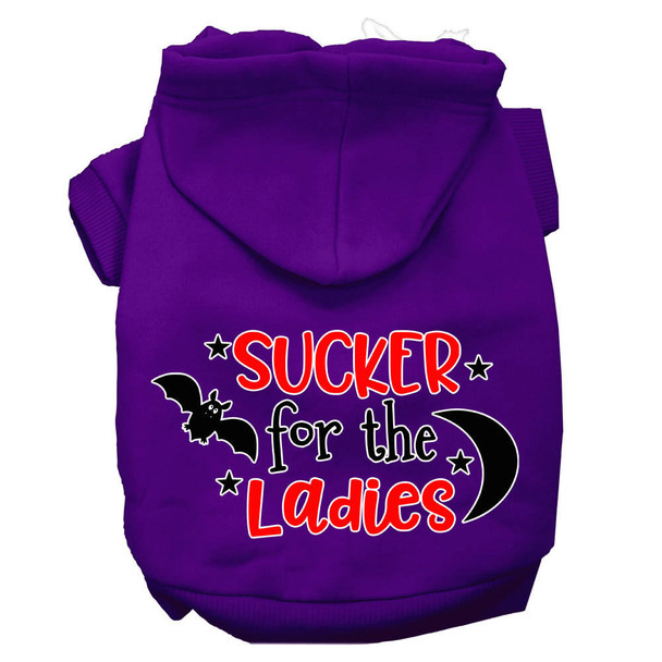 Mirage Pet Sucker For The Ladies Screen Print Dog Hoodie - Purple