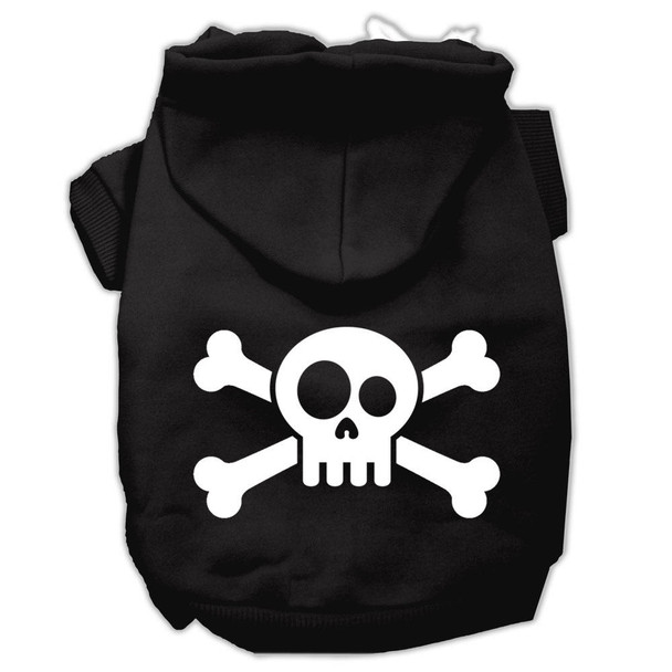 Mirage Pet Skull Crossbone Screen Print Pet Hoodies - Black