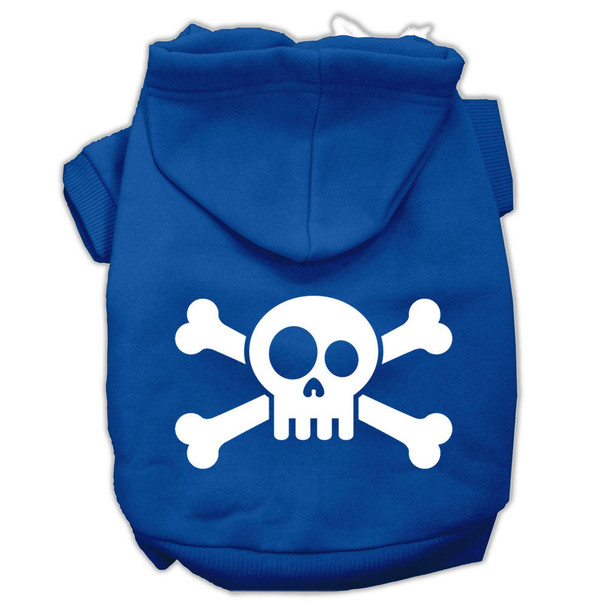 Mirage Pet Skull Crossbone Screen Print Pet Hoodies - Blue