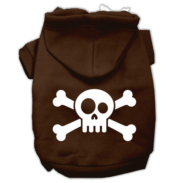 Mirage Pet Skull Crossbone Screen Print Pet Hoodies - Brown